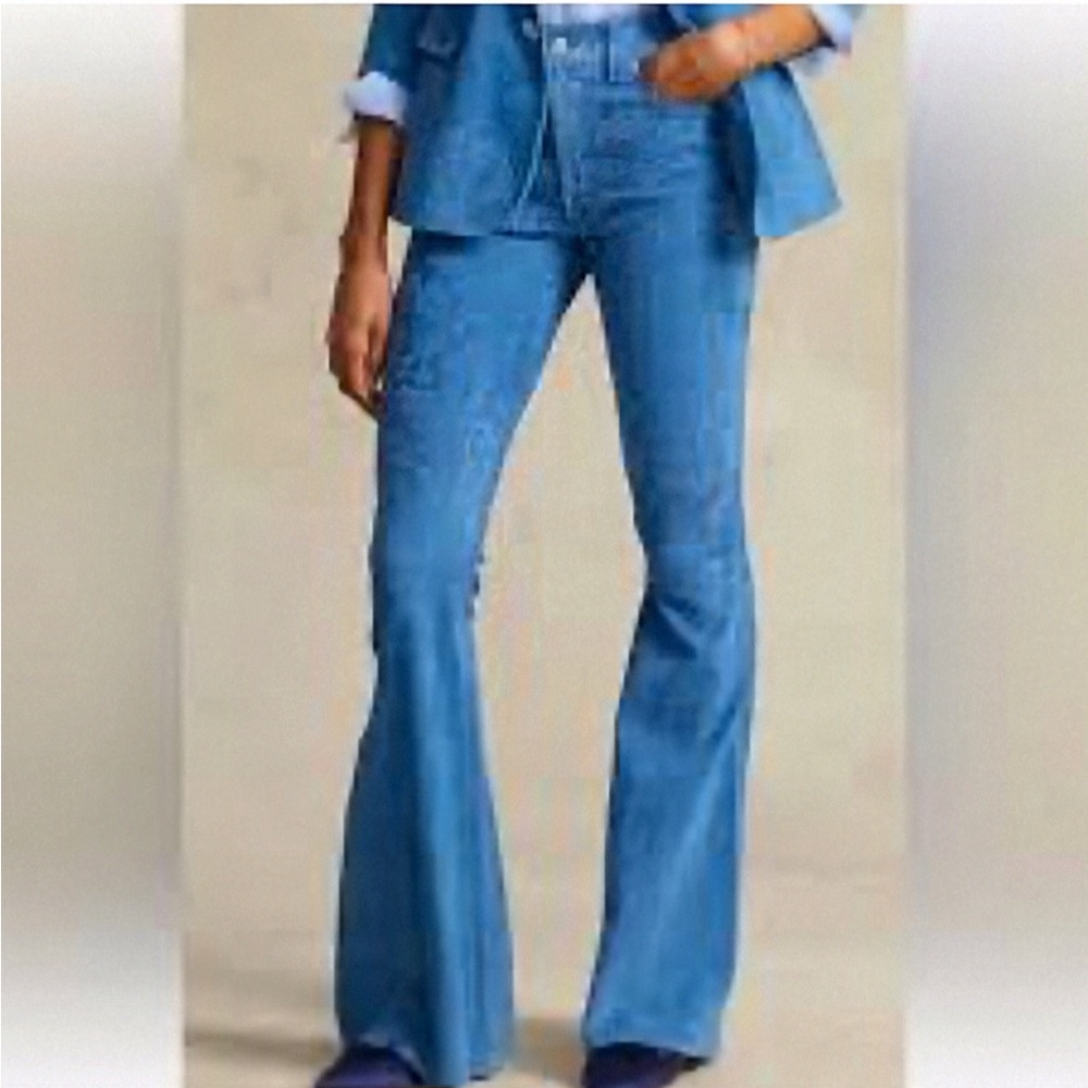 RARE! POLO RALPH LAUREN Blue Label Suede Super Flare Mid Rise Pants—NWT—6
